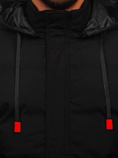 Herr Quiltad Vinterjacka Svart Bolf HSS047