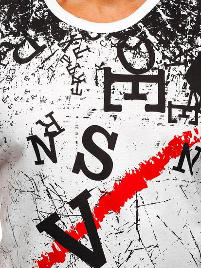 Herr Linne med tryck Vit Bolf 14826