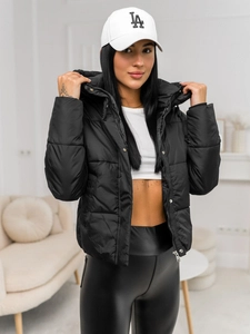 Dam Quiltad Vinterjacka with hood Svart Bolf 16M9188