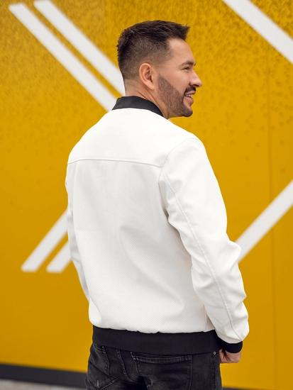 Herr Skinnjacka Bomber Vit Bolf 7110A