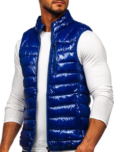 Herr Quiltad Väst Blå Bolf R0109A