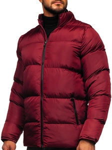 Herr Quiltad Vinterjacka Vinröd Bolf 0025