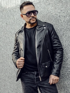 Herr Skinnjacka Bikermodell Svart Bolf 11Z8014