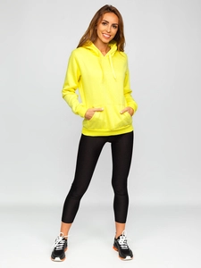 Dam Sweatshirt med känguruficka Gul-Neon Bolf W02B