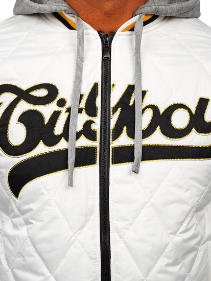 Herr Lättvikts Quiltad Bomberjacka Vit Bolf HSS058