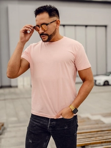 Herr Bomulls Basic T-shirt Ljus Rosa Bolf 192397A