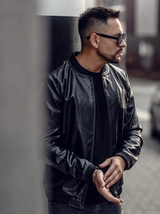 Herr Skinnjacka Bomber Svart Bolf 6803B