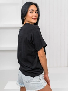 Dam T-shirt med tryck Svart Bolf 96T633