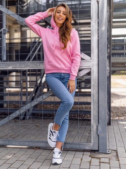 Dam Sweatshirt med känguruficka Rosa Bolf W02B