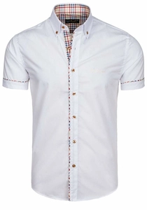 Herr Elegant Kortärmad Skjorta Vit Bolf 5509-1
