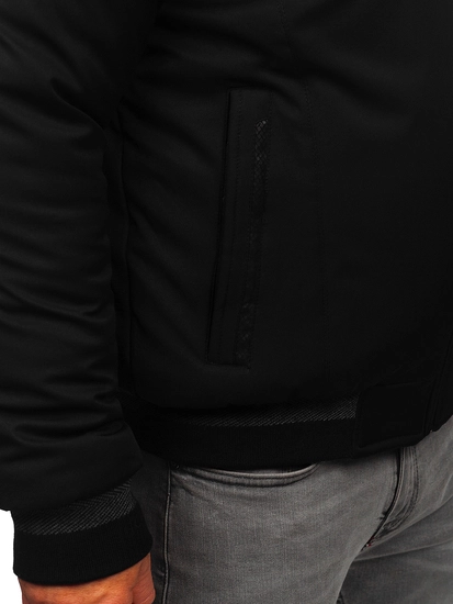 Herr Vinterjacka med päls Svart Bolf 22M333