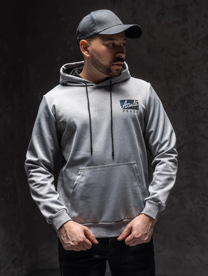 Herr Huvtröja med tryck Grå Bolf HY971A1