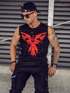 Herr Linne med tryck Svart Bolf 14804A