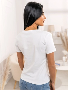 Dam T-shirt med tryck Vit Bolf 95T2525