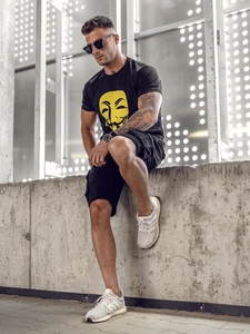 Herr Cargoshorts med bälte Svart Bolf MP0109N