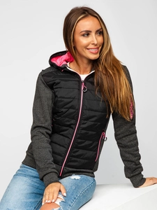 Dam Lättviktsjacka med huva Svart Bolf KSW4001A1