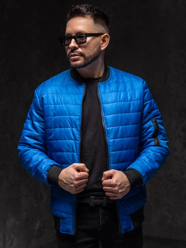 Herr Quiltad Lättvikts Bomberjacka Blå Bolf MY-02A1