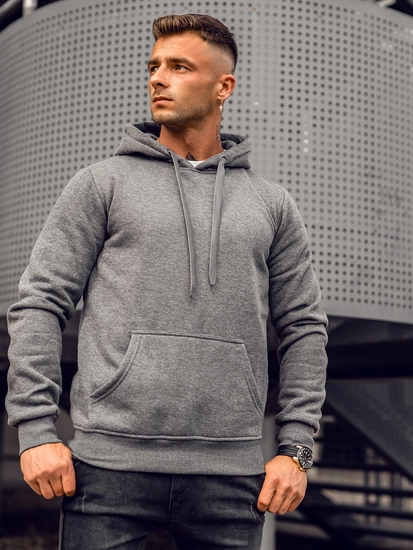 Herr Huvtröja med känguruficka Antracit Bolf 2009A