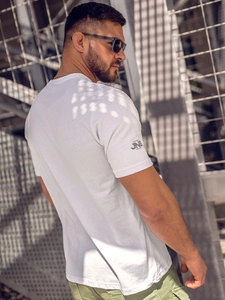 Herr Bomulls T-shirt med tryck Vit Bolf 14741A