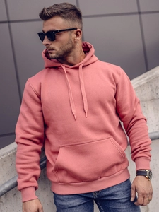 Herr Huvtröja med känguruficka Laxfärgad Bolf 1004