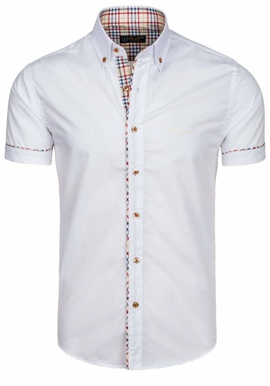 Herr Elegant Kortärmad Skjorta Vit Bolf 5509-1