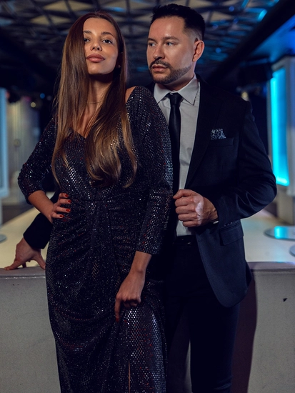 Herr Casual Kavaj Svart Bolf 24401-1