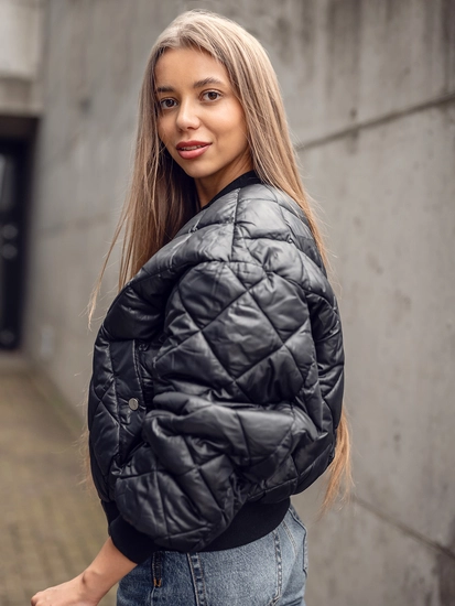 Dam Quiltad Bomberjacka Svart Bolf J9089