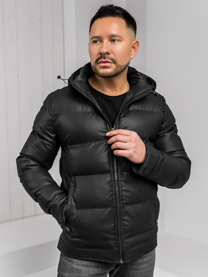 Herr Vinterjacka med huva Svart Bolf 22M327A1