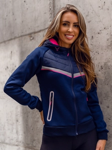 Dam Quiltad Lättviktsjacka med huva Marinblå Bolf KSW4012A