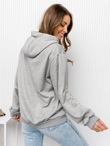 Dam Sweatshirt med känguruficka Grå Bolf W02