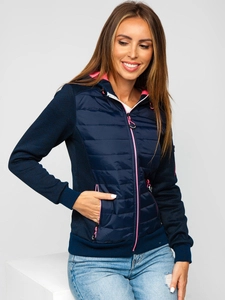 Dam Lättviktsjacka med huva Marinblå Bolf KSW4001A1