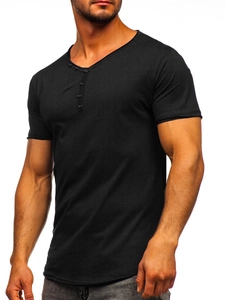 Herr Basic V-ringad T-shirt Svart Bolf 4049