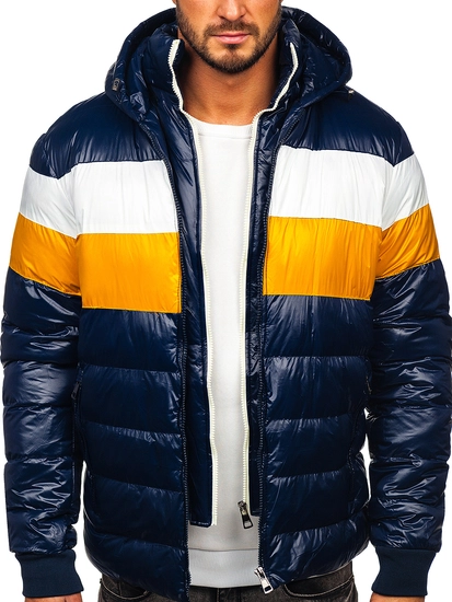 Herr Quiltad Vinterjacka Marinblå Bolf 6592