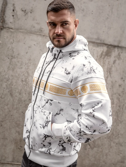 Herr Huvtröja med dragkedja Vit Bolf 27B8125A