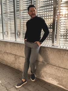 Herr Bomulls Chinos Grafitgrå Bolf 0042