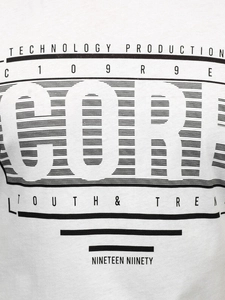 Herr T-shirt med tryck Vit Bolf SS11071