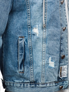 Herr Jeansjacka med huva Himmelsblå Bolf MJ505BC