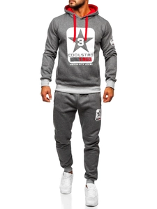 Herr Träningsoverall med huva Grafitgrå Bolf 8C59