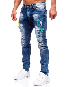 Herr Jeans Slim Fit Marinblå Bolf E7860