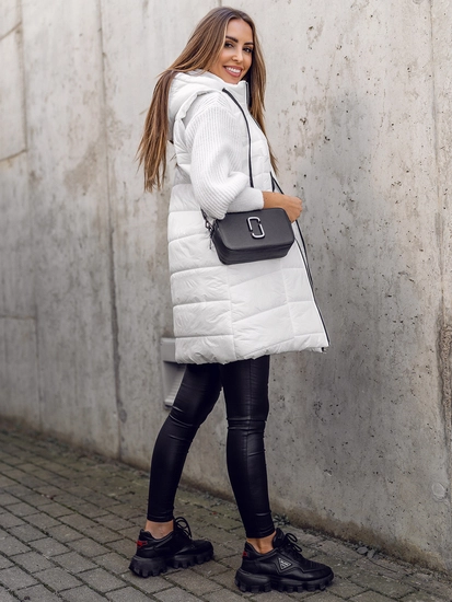 Dam Lång Quiltad Väst Vit Bolf 82019