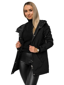 Dam Lättvikts Parkajacka med huva Svart Bolf 7038A1