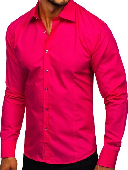 Herr Elegant Långärmad Skjorta Korallfärgad Bolf 1703