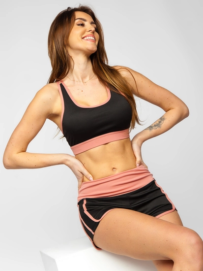 Dam 2-delad Träningsoverall Svart-Rosa Bolf XL011A1