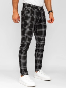 Herr Eleganta rutiga byxor Svart Bolf 184160