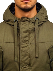 Herr Tjock vinterjacka i bomull Grön Bolf 1890