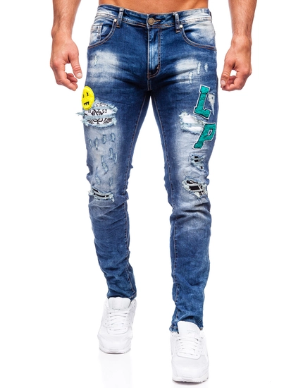 Herr Jeans Slim Fit Marinblå Bolf E7860