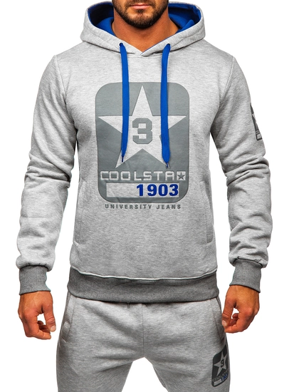 Herr Träningsoverall med huva Grå Bolf 8C59