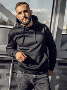 Herr Huvtröja och känguruficka Svart Bolf MB001A2