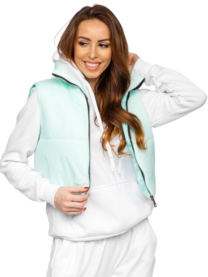 Dam Kort Quiltad Väst Mintgrön Bolf 82330