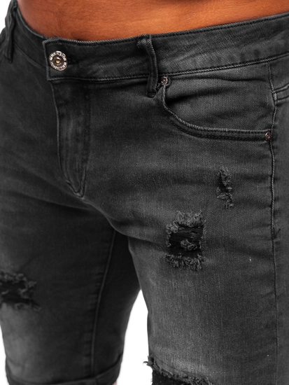 Herr Jeansshorts Svart Bolf TF195